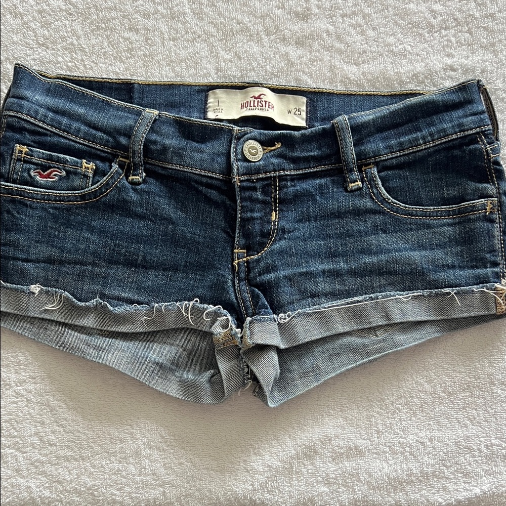 Hollister Women's Dark Blue Jean Shorts